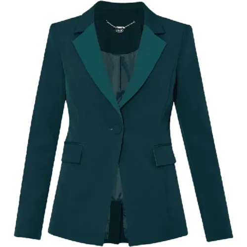 Grüner Slim Fit Blazer Eleganter Stoff , Damen, Größe: S - Liu Jo - Modalova