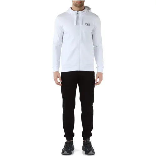 Cotton Hooded Sweatshirt and Pants Set , male, Sizes: M, XL, 2XL, L, 3XL - Emporio Armani EA7 - Modalova