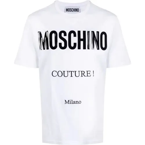 Lässiges Baumwoll T-Shirt , Herren, Größe: L - Moschino - Modalova