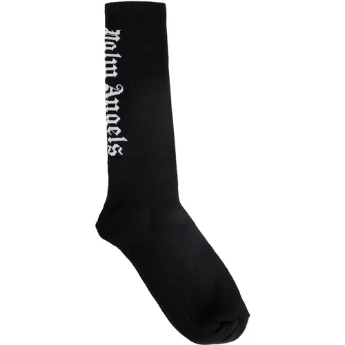 Klassische Logo Lange Socken Schwarz , Herren, Größe: S/M - Palm Angels - Modalova