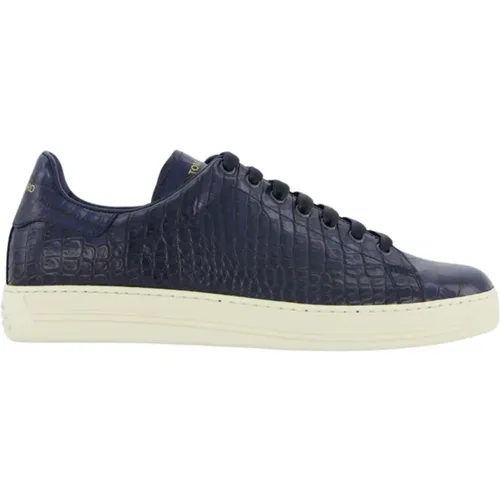 Alligator Print L-Top Sneakers , male, Sizes: 6 UK - Tom Ford - Modalova