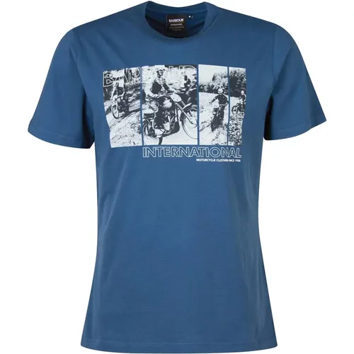 Vintage Grafik-Print T-Shirt , Herren, Größe: XL - Barbour - Modalova