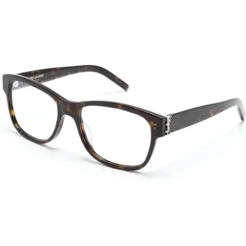 Braun/Havanna Optische Brille Stilvoll und vielseitig , Damen, Größe: 55 MM - Saint Laurent - Modalova