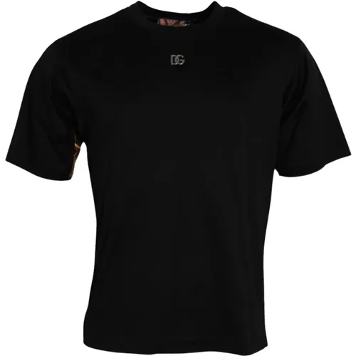 Tiger Print Kurzarm T-shirt , Herren, Größe: 2XS - Dolce & Gabbana - Modalova