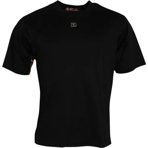 Tiger Print Kurzarm T-shirt , Herren, Größe: XS - Dolce & Gabbana - Modalova