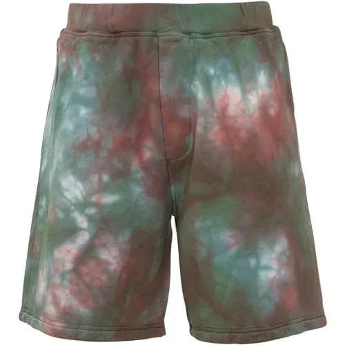 Grüne Tie-Dye Shorts Ss22 , Herren, Größe: L - Dsquared2 - Modalova