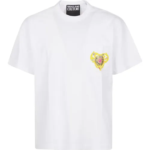 Weißes Heart Couture T-Shirt , Herren, Größe: S - Versace Jeans Couture - Modalova