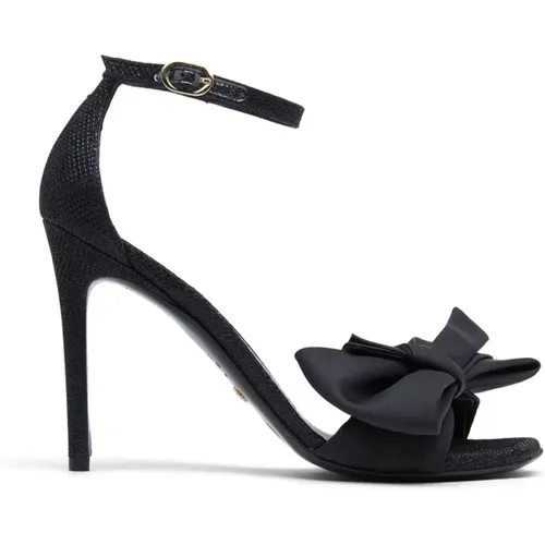 Loveknot Sandal Noir Fabric High Heel , Damen, Größe: 37 1/2 EU - Stuart Weitzman - Modalova