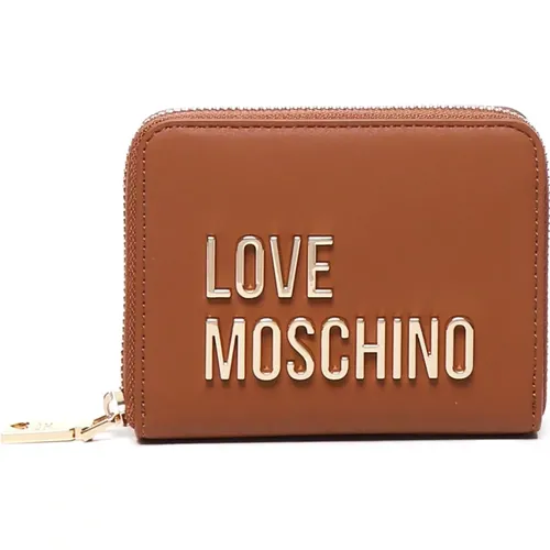 Ecoleather Geldbörse mit Reißverschluss , Damen, Größe: ONE Size - Love Moschino - Modalova