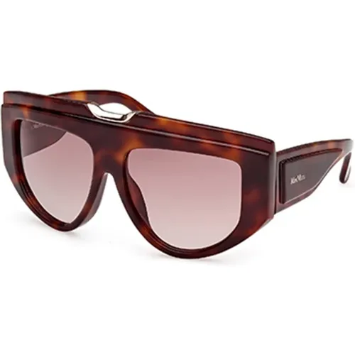 Stilvolle Havana Braune Sonnenbrille , Damen, Größe: 57 MM - Max Mara - Modalova