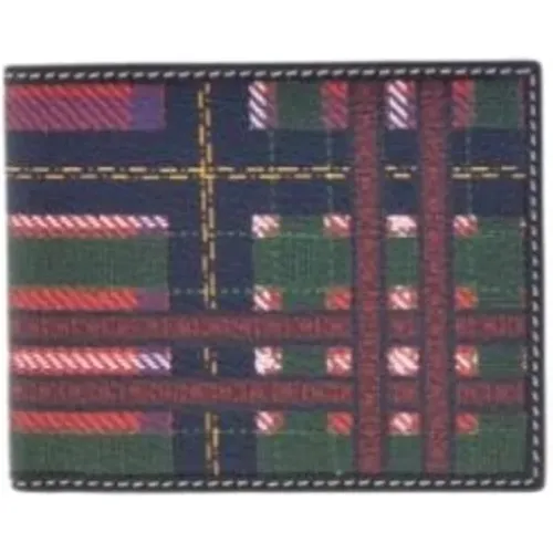 Baobab Tartan Leather Wallet , male, Sizes: ONE SIZE - Carolina Herrera - Modalova