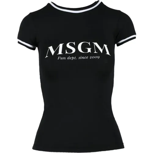 Baumwoll Elasthan T-Shirt MSGM - MSGM - Modalova