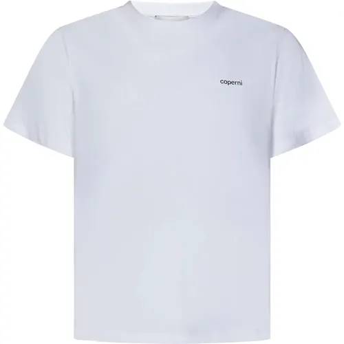 Weißes Logo-Print Baumwoll-T-Shirt , Herren, Größe: M - Coperni - Modalova
