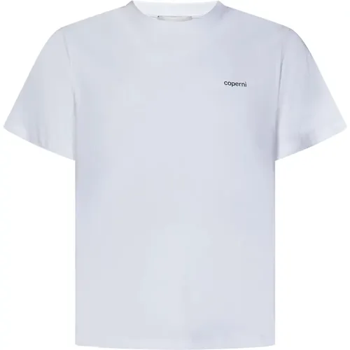 Weißes Logo-Print Baumwoll-T-Shirt , Herren, Größe: XL - Coperni - Modalova