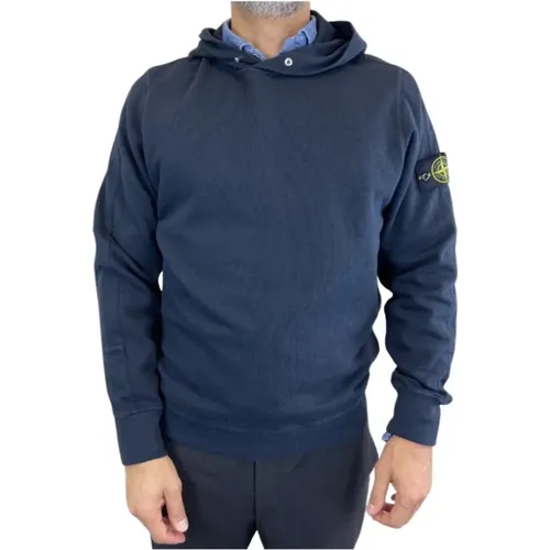 Navy Hooded Jersey , male, Sizes: S, XL - Stone Island - Modalova