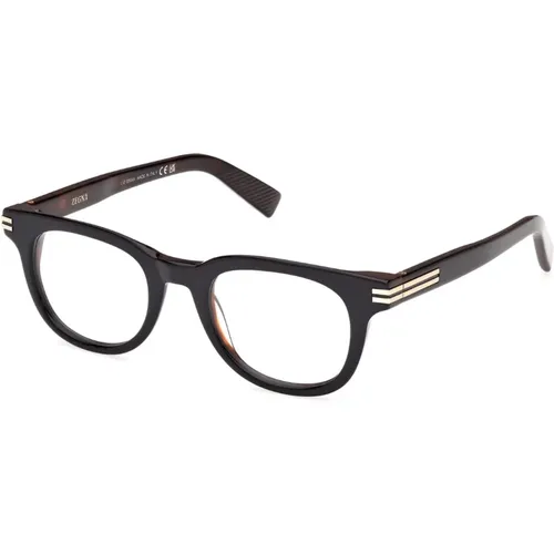 Stylish Eyewear Frames in Dark Havana , unisex, Sizes: 48 MM - Ermenegildo Zegna - Modalova