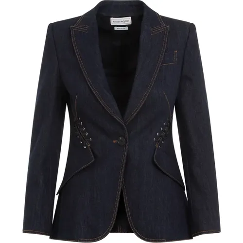 Dark Denim Jacket , female, Sizes: XS - alexander mcqueen - Modalova