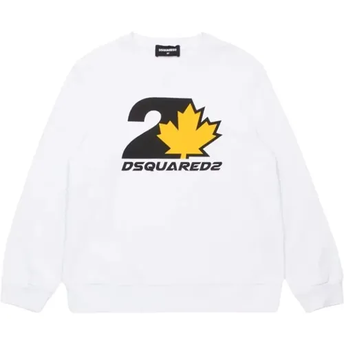 Baumwoll-Crewneck-Sweatshirt mit Frontdruck - Dsquared2 - Modalova