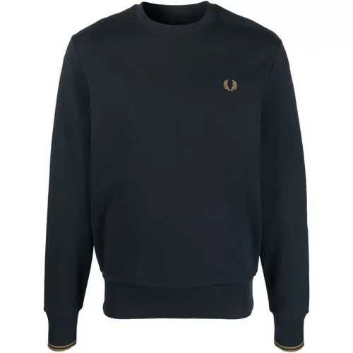 Blaues Logo Crewneck Sweatshirt , Herren, Größe: 2XL - Fred Perry - Modalova