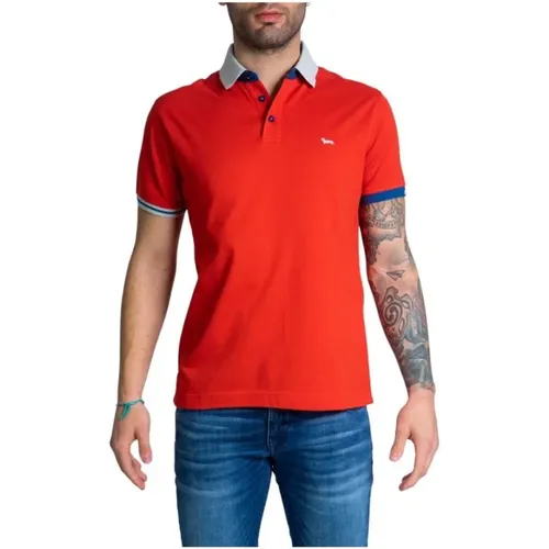 Rotes Polo Shirt Frühling/Sommer Kurzarm - Harmont & Blaine - Modalova