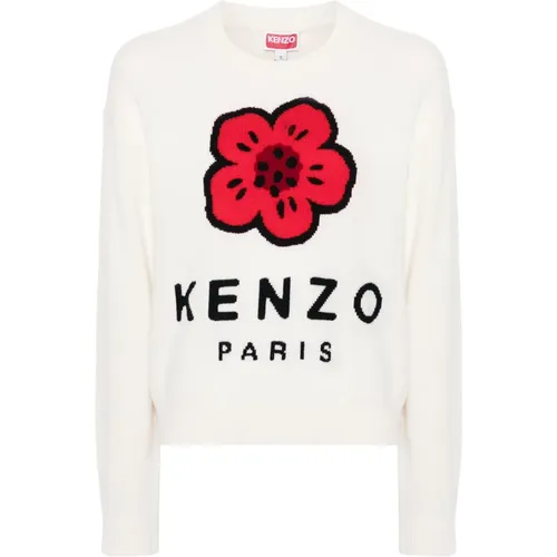 Weiße Pullover mit Boke Flower Grafik , Damen, Größe: L - Kenzo - Modalova