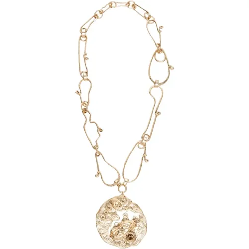 Golden Chain Necklace with Medallion , female, Sizes: ONE SIZE - Max Mara Weekend - Modalova