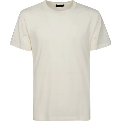 Weiße Baumwoll-Halbarm T-Shirt - Roberto Collina - Modalova
