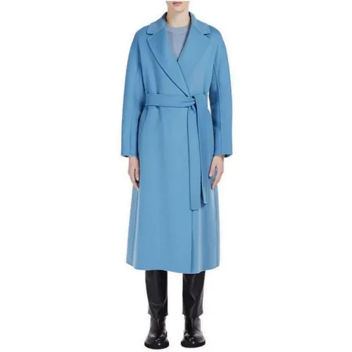 Clear Double-Breasted Wool Coat , female, Sizes: M - Max Mara Studio - Modalova