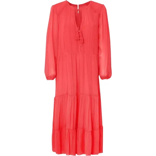 Rotes Midi-Kleid für Damen , Damen, Größe: XS - Pepe Jeans - Modalova