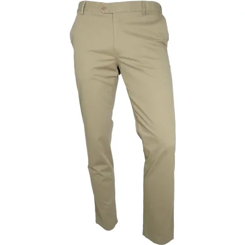 Fine Micro Print Flex Trousers Oslo , male, Sizes: W42 L32, W36 L30, W40 L32 - Meyer - Modalova