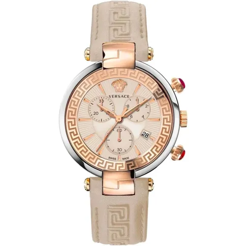 Chronograph Lederband Damenuhr - Versace - Modalova