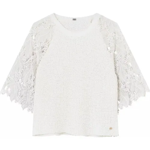 Lace Sleeves Knit Sweater , female, Sizes: L, 2XL, M - Gustav - Modalova