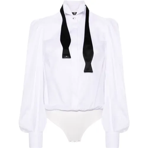 Weißes Shirt mit Body Stil - Elisabetta Franchi - Modalova