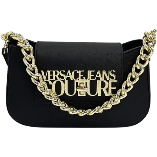 Schwarze Gondel-Tasche mit Logo-Schloss - Versace Jeans Couture - Modalova