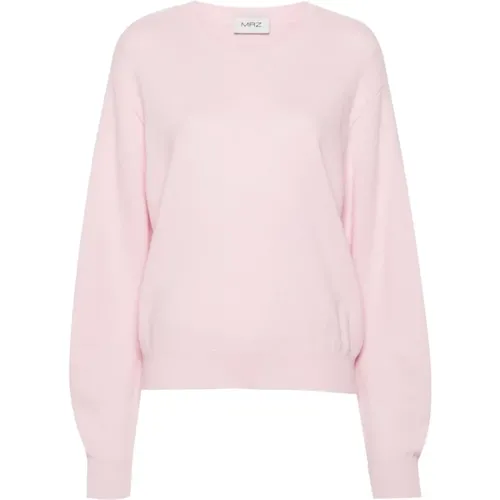 Rosa Woll-Kaschmir Pullover Gebürstetes Finish , Damen, Größe: M - MRZ - Modalova