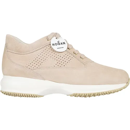 Leder Sneakers Nude & Neutrals , Damen, Größe: 39 EU - Hogan - Modalova