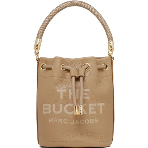 Kamel Leder Bucket Bag mit Logo , Damen, Größe: ONE Size - Marc Jacobs - Modalova
