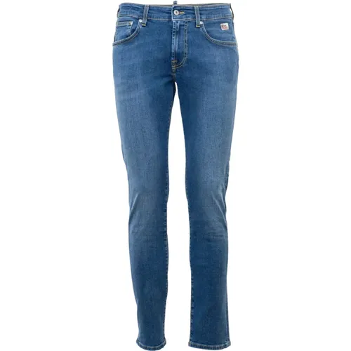 Italienische Slim-Fit Stretch Denim Jeans , Herren, Größe: W34 - Roy Roger's - Modalova