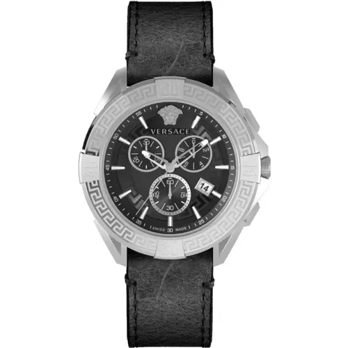 Chrono Sporty Chronograph Uhr Schwarz Silber - Versace - Modalova
