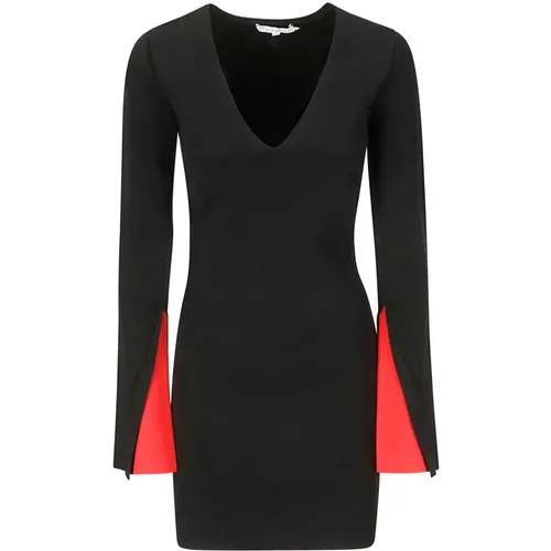 Contrast Cuff Fitted Mini Dress , female, Sizes: M, S - JW Anderson - Modalova