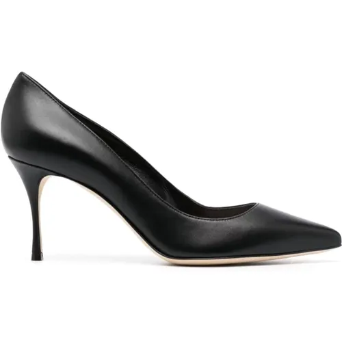 Schwarze glatte Ledersalon-Schuhe , Damen, Größe: 38 1/2 EU - Sergio Rossi - Modalova
