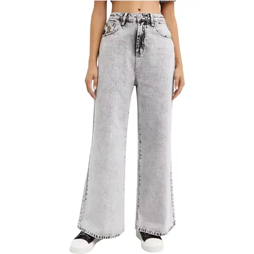 Graue Wide Leg Jeans , Damen, Größe: W27 - One Teaspoon - Modalova