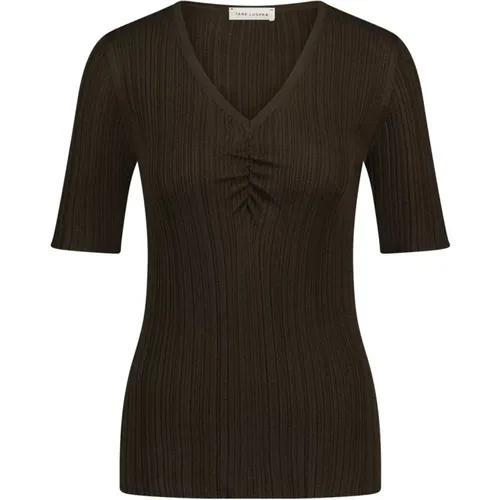 Bequemes V-Ausschnitt Shirt , Damen, Größe: L - Jane Lushka - Modalova