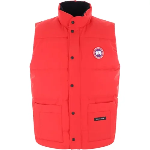 Rote technische Baumwollärmellose Jacke - Canada Goose - Modalova