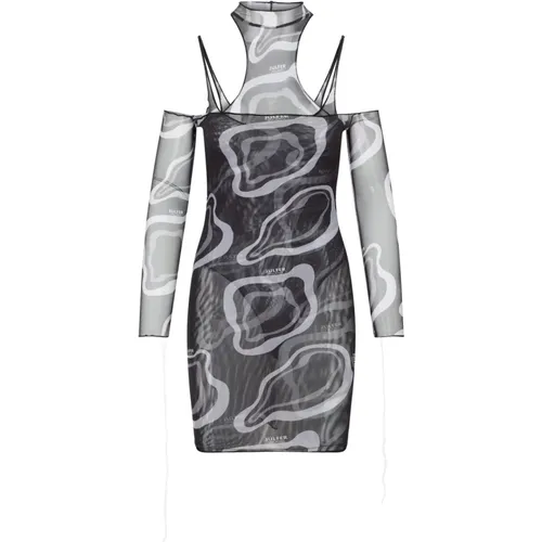Mini Dress with Logo Pattern , female, Sizes: XS, 2XS, S - Julfer - Modalova