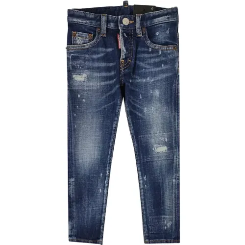 Baby Slim Blaue Jeans mit Rocker-Details - Dsquared2 - Modalova