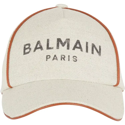 B-Army Basecap aus Baumwolle mit braunem -Logo - Balmain - Modalova