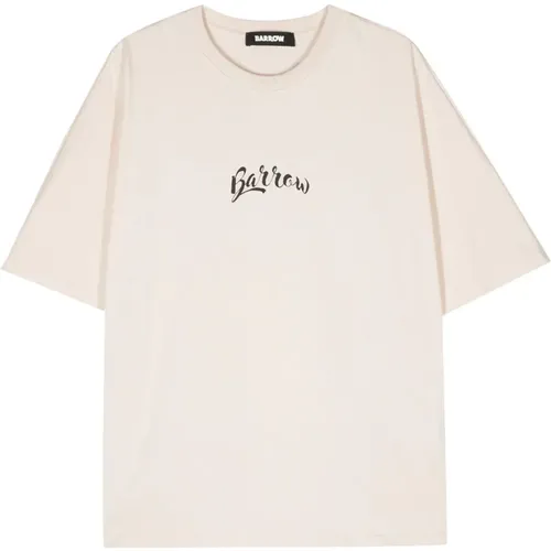 Baumwoll-T-Shirt mit Logo-Print, T-Shirt mit bedrucktem Rücken - Barrow - Modalova