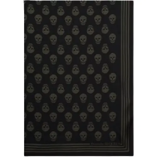 Skull Print Silk Scarf , male, Sizes: ONE SIZE - alexander mcqueen - Modalova