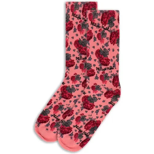 Baumwoll Rosa Socken , unisex, Größe: S - Philippe Model - Modalova